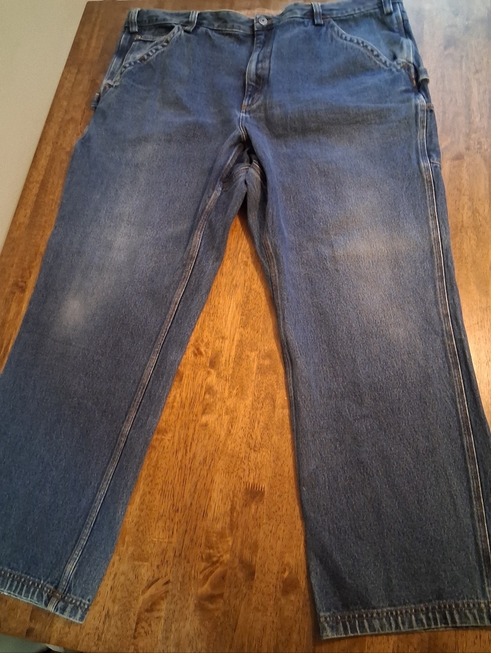 Duluth Trading Co. Meduim Wash Carpenter Pants Jeans Denim Workwear 46x32
